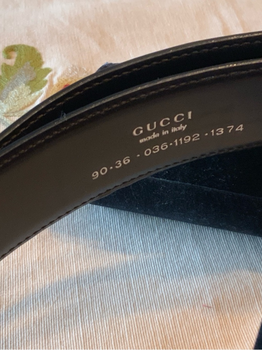 Gucci Black Leather Belt 90 36 Authentic! Silver Buckle Good! - Picture 6 of 11